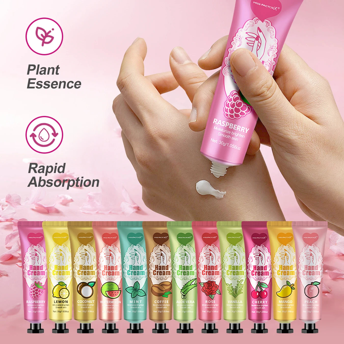 Gift set 30 sets/box hand cream and lip balm set for guests bridal wedding gift with love mesh bag and thank you card