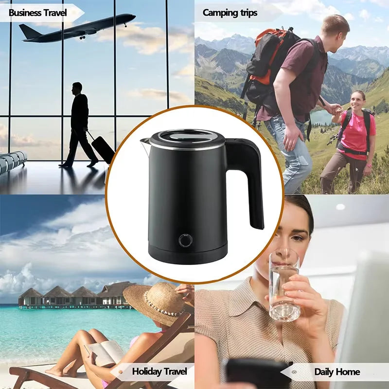 Smart Electric Kettle 600W 500ML Stainless Steel Portable Water Boiling Pot Home Kitchen Appliance EU Compact Fast Boiling