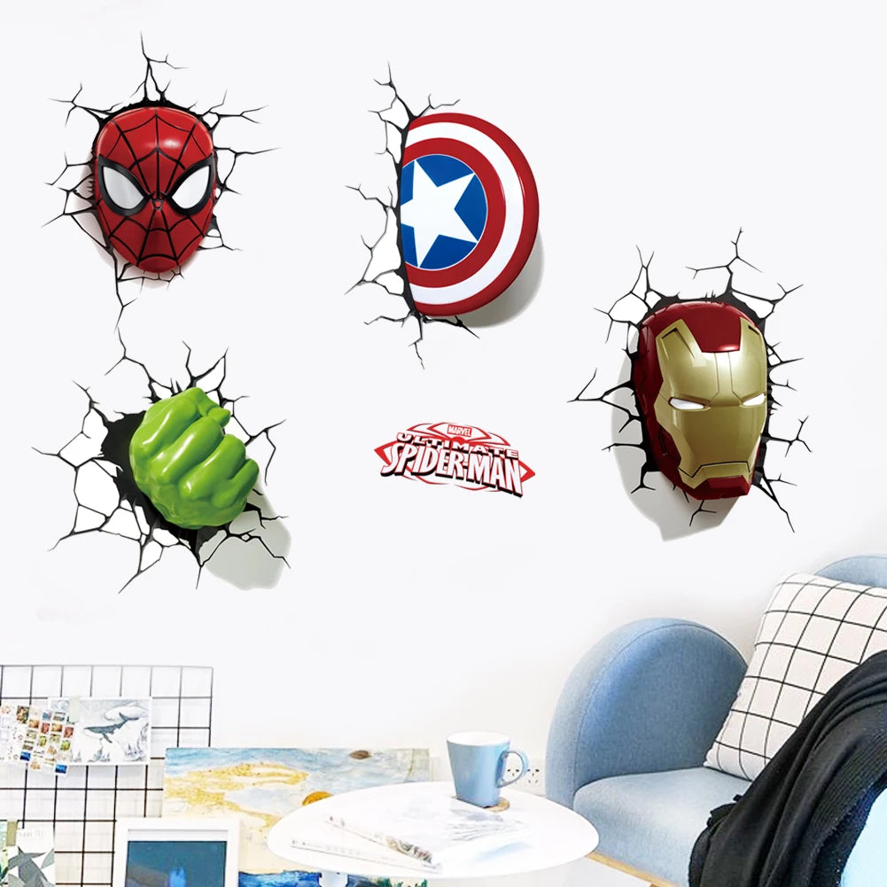3D superhero spider wallpaper stickers for children's rooms, boys' bedrooms, self-adhesive home wall decorations, vinyl stickers
