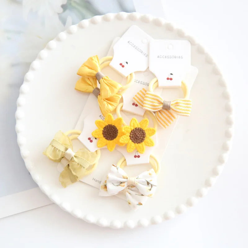 Elastic Hair Bow for Children, Children's Headwear, Hair Accessories for Girls, Cute Hair ties, Lovely Hair Rope, 10Pcs per Lot