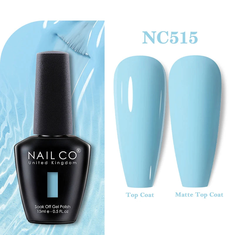 NAILCO Vernis Semi Permanent UV Gel Nail Polish Black White Color Nails Art Manicure TOP BASE Varnish Hybrid Nail Professionals