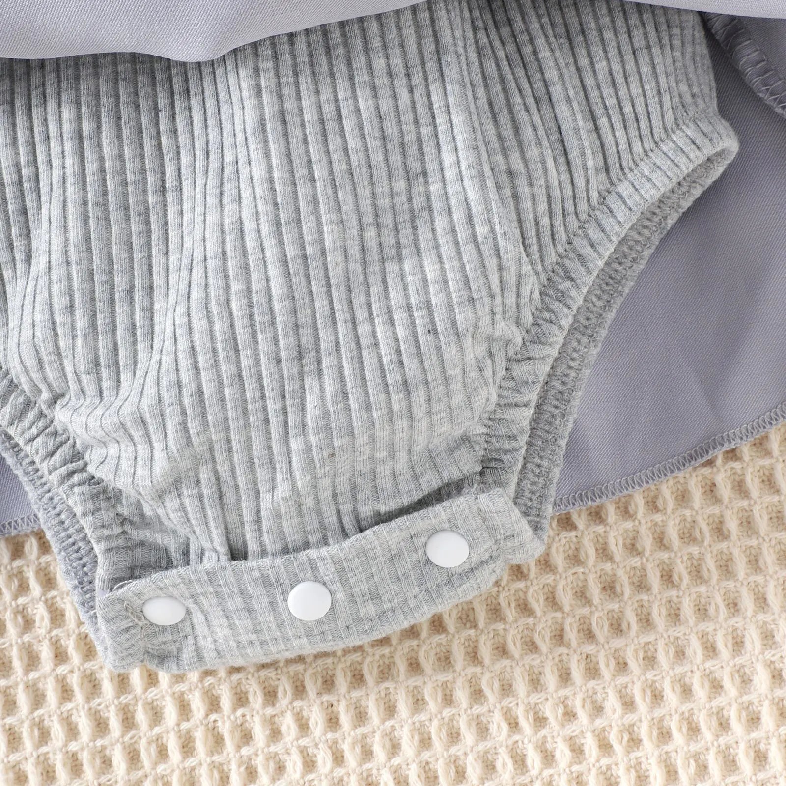 Baby Girl Halloween Creepy Clown Cosplay Costume Long Sleeve Layered Ruffled Gray Joker Dress Romper for Theme Party Photo Shoot