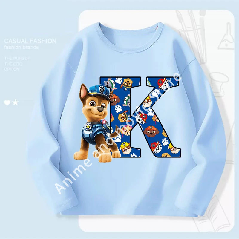 Paws Patrols Chases Child Long Sleeve Boys T-shirt Children Casual Clothing Cartoon Cute Printed Sweatshirt Anime New Kids Gifts