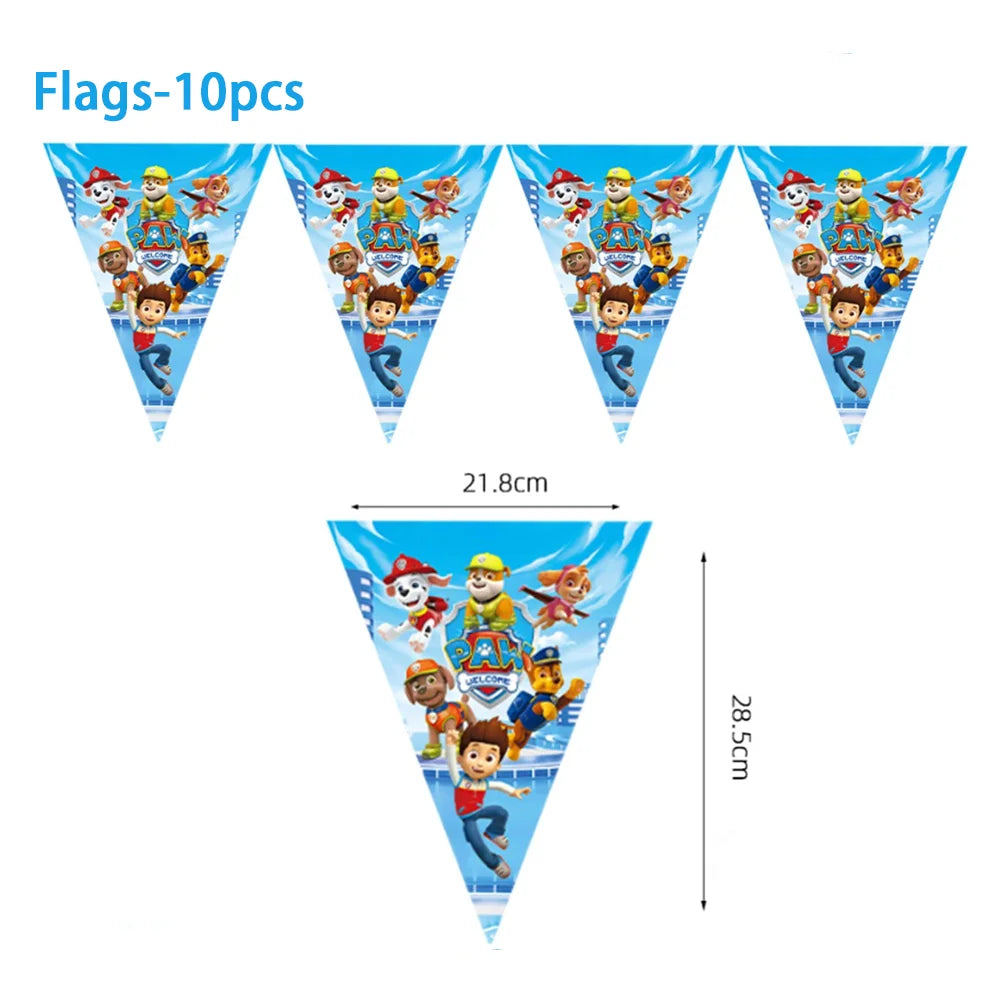 New Paw Patrol Birthday Party Decor Dogs Skye Disposable Tableware Tablecloth Plate Cup Gift Bag Kids Boy Favor Gifts Kids Toys
