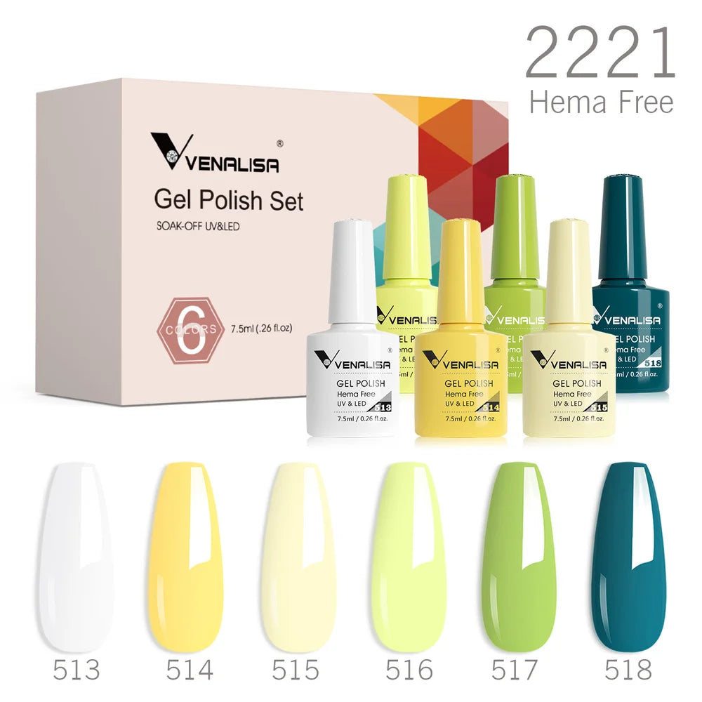 6pcs/kit VENALISA Collection de couleurs de Noël Ongles d’hiver