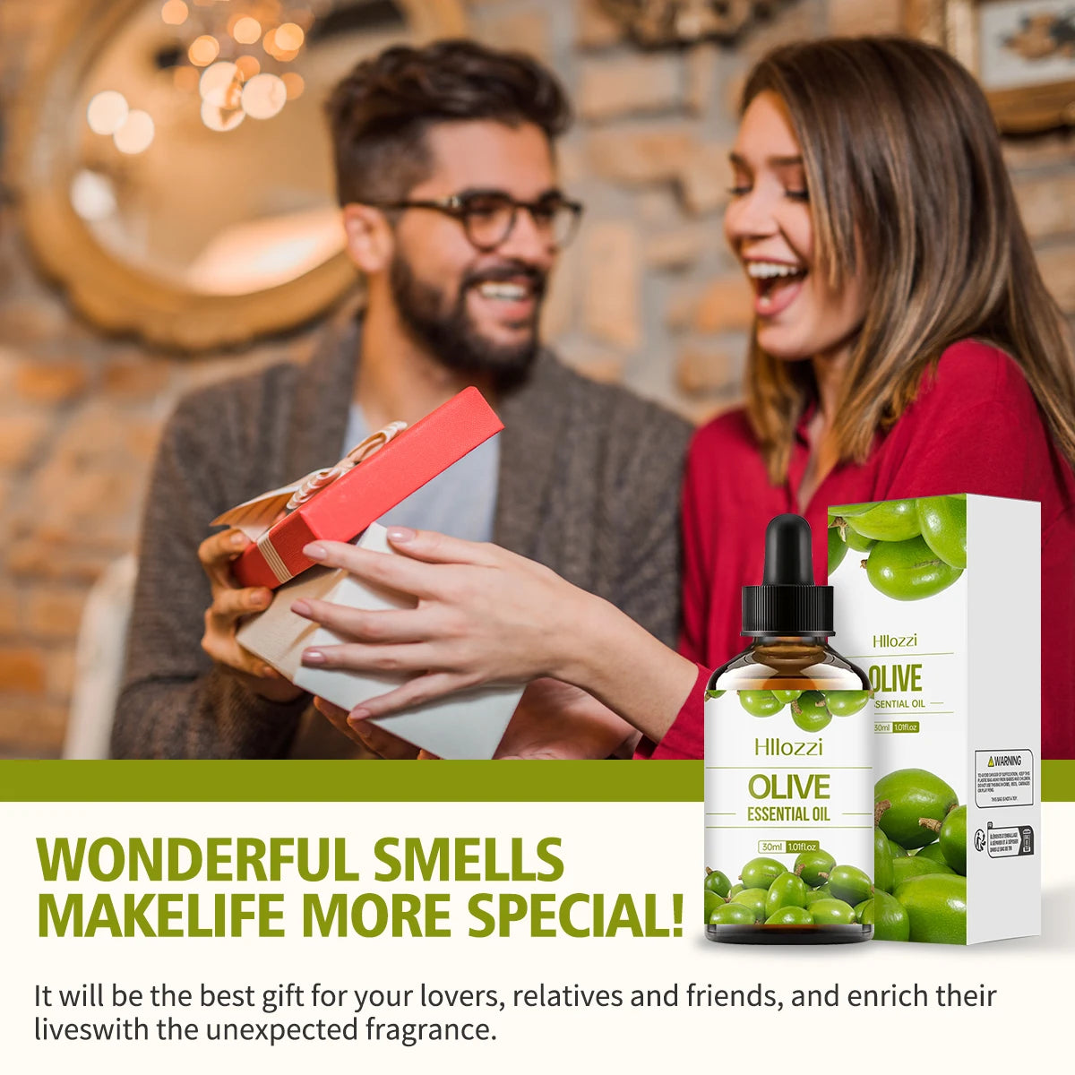 Olive essential oil, with a unique natural olive scent, extracted from plant essence, is suitable for body care and hair care.