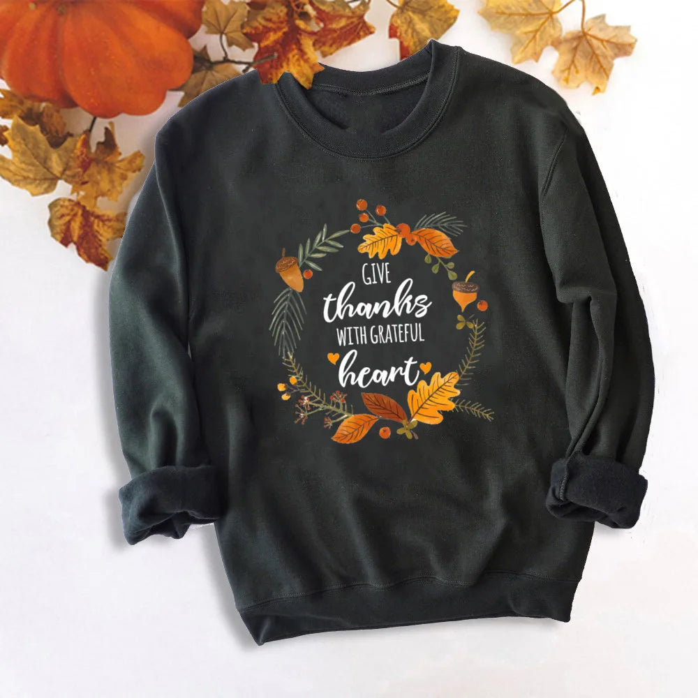 Just A Girl Who Loves Fall Sweatshirt Thankful Grateful Blessed Hoodie Women Fashion Thanksgiving Pullover Top Halloween Clothes