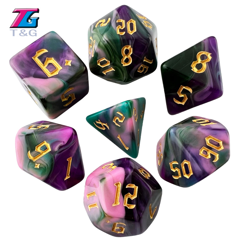 Polyhedral Multi-Color Game Dice 7pcs/set for DNDGame Dungeon Dragons Table Board Roll Playing Games