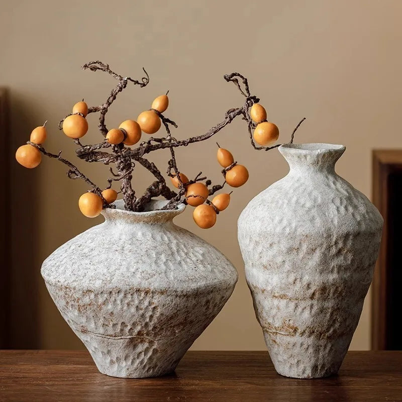 Ceramics Vintage Living Room Vases Retro Classic Simple Art Bedroom Tabletop Vase Creative Design Modern Home Decoration