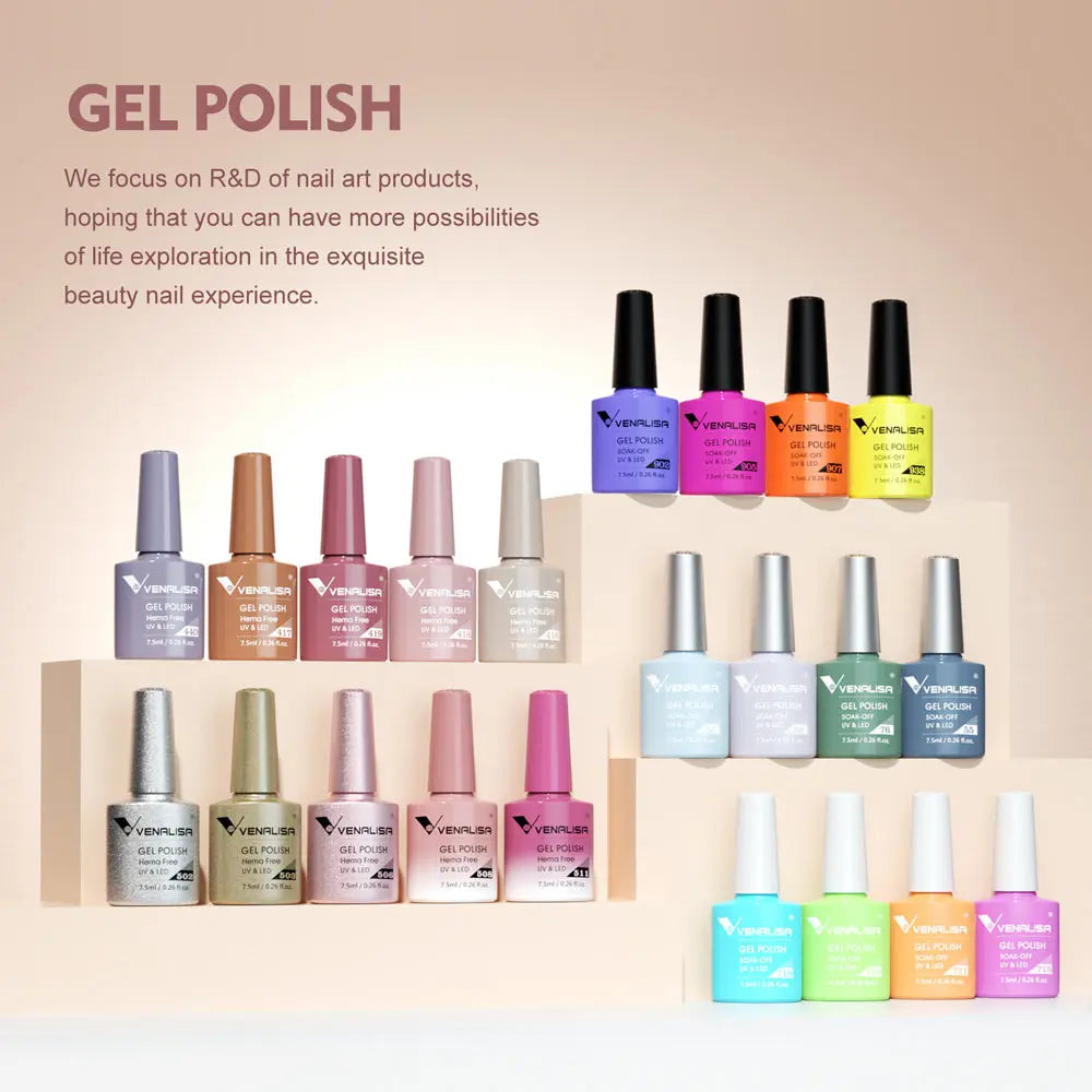 VENALISA Nail Gel Polish Full Coverage Holographic Camouflage Nail Varnish Manicure Lacquer Polish Soak Off UV LED Lacquer 7.5ML