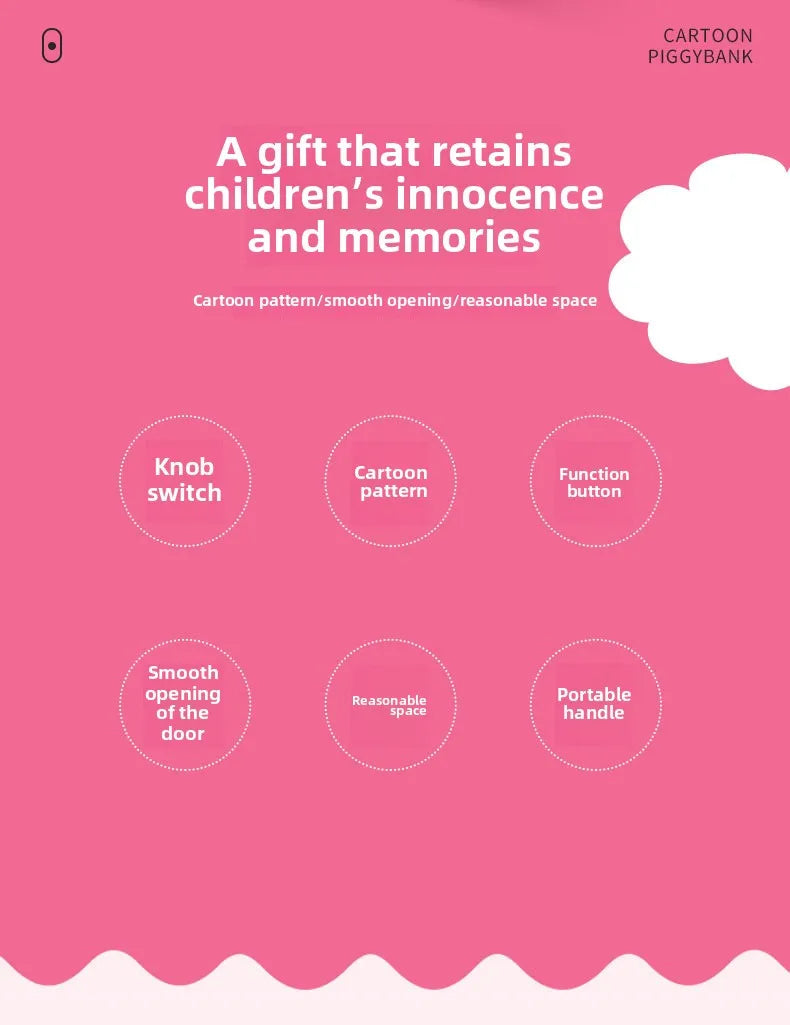 Children's Smart Mini Piggy Bank Voice Fingerprint Password Piggy Bank Boys and Girls Play House Toys