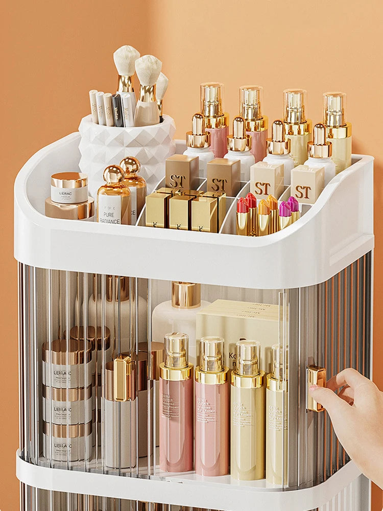 Caja de almacenamiento de cosméticos de gran capacidad, cajón organizador de maquillaje, joyería, esmalte de uñas, contenedor de