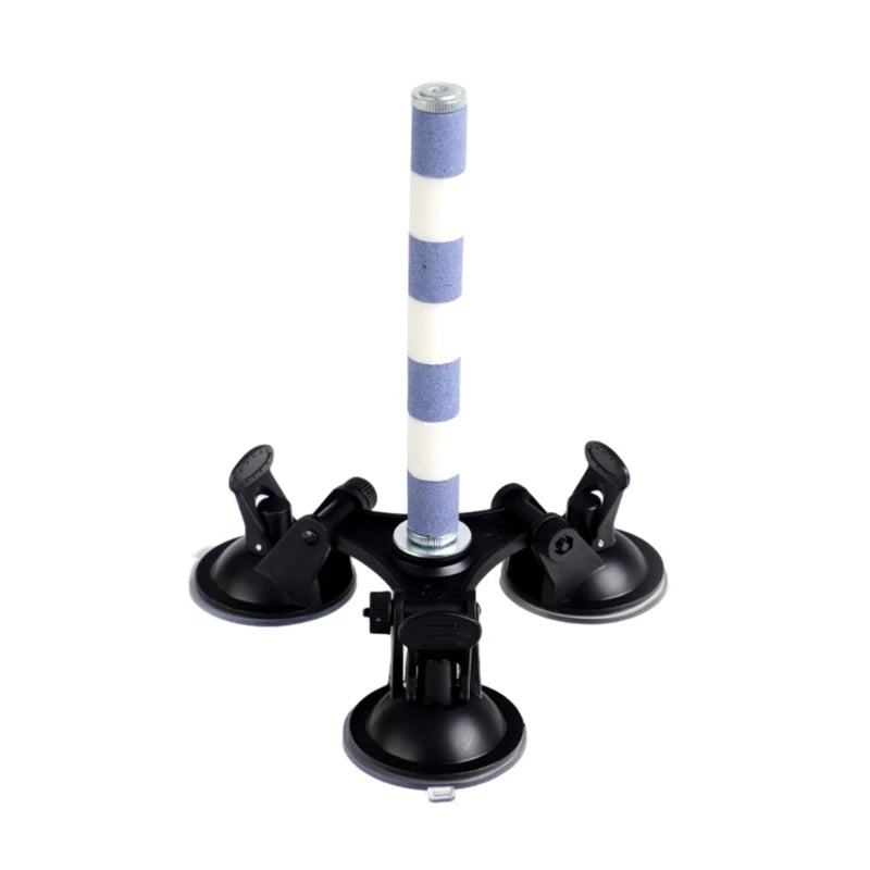 حامل مجثم الطيور المصنوع من السيراميك مع قاعدة شفط لطحن وخدش الببغاوات، لعبة مثبتة على النافذة والجدار