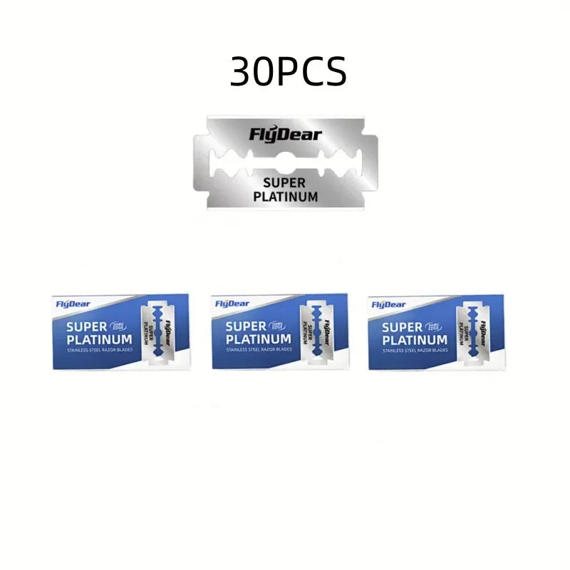 Outil de barbier professionnel Sécurité à double bord lames de rasoir rétro classiques en acier inoxydable pour le rasage et l’épilation des hommes