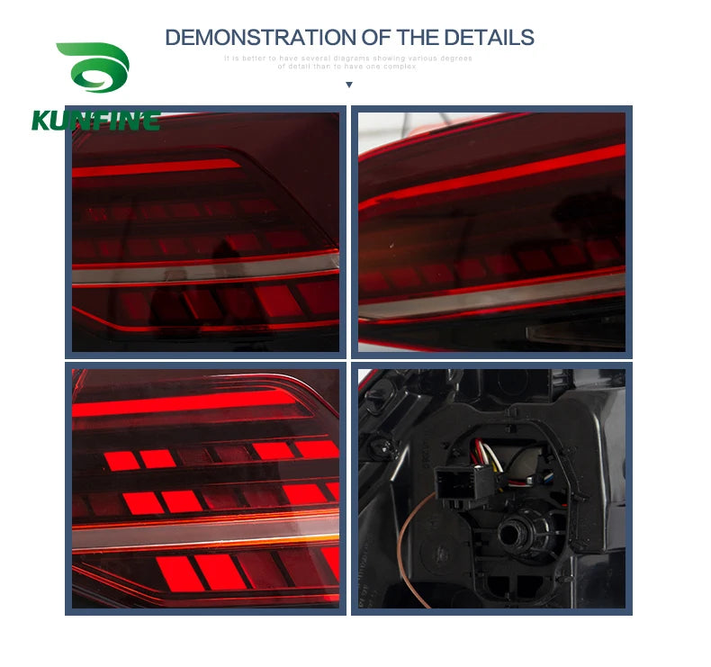 Pair Of Car Tail Light Assembly For Volkswagen VW Golf 7 mk7 Golf 7.5 mk7.5 2013 2014 - 2020 LED Brake Flowing Water Flicker