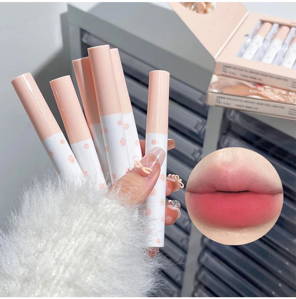 Ensemble cosmétique de maquillage . Brillant à lèvres Velours mat .