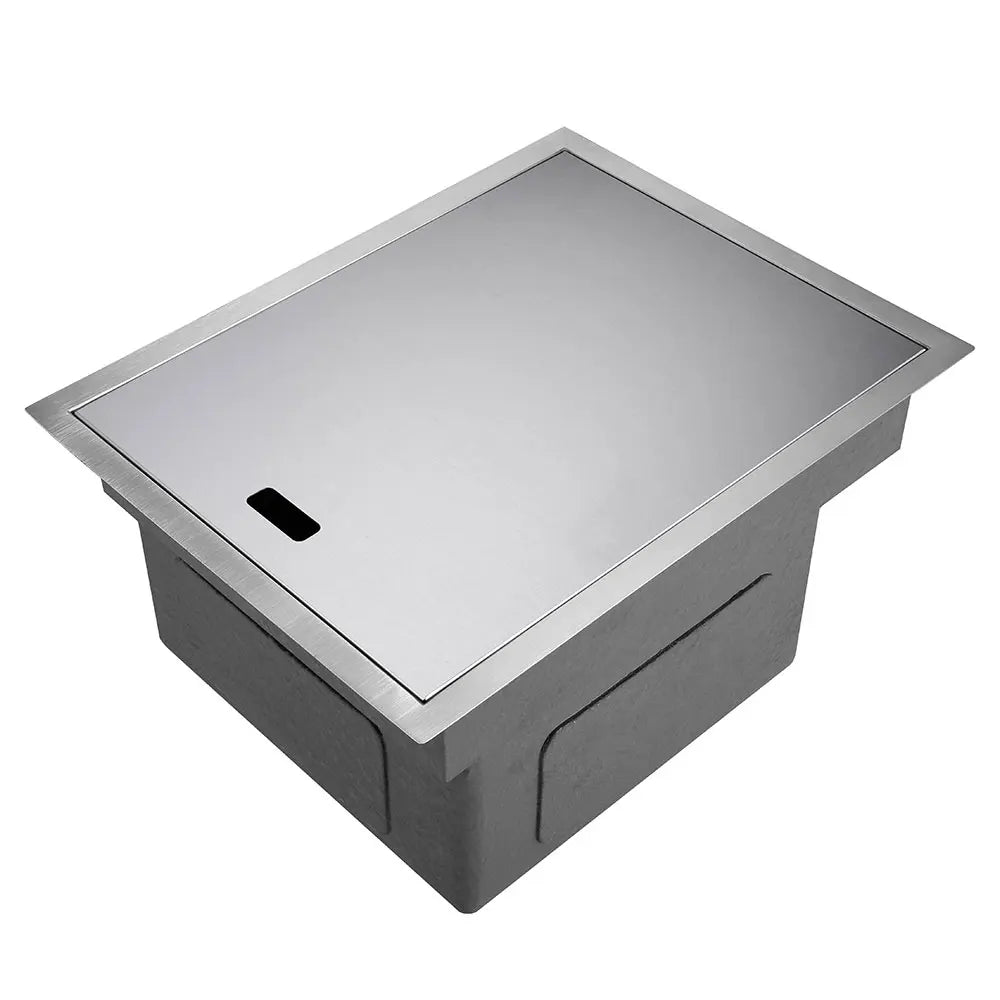 304 Stainless Steel Kitchen Sink for Island Bar, Brushed Finish with Foldable Faucet, Lid Cover, Soap Dispenser, Veg Basin sinks