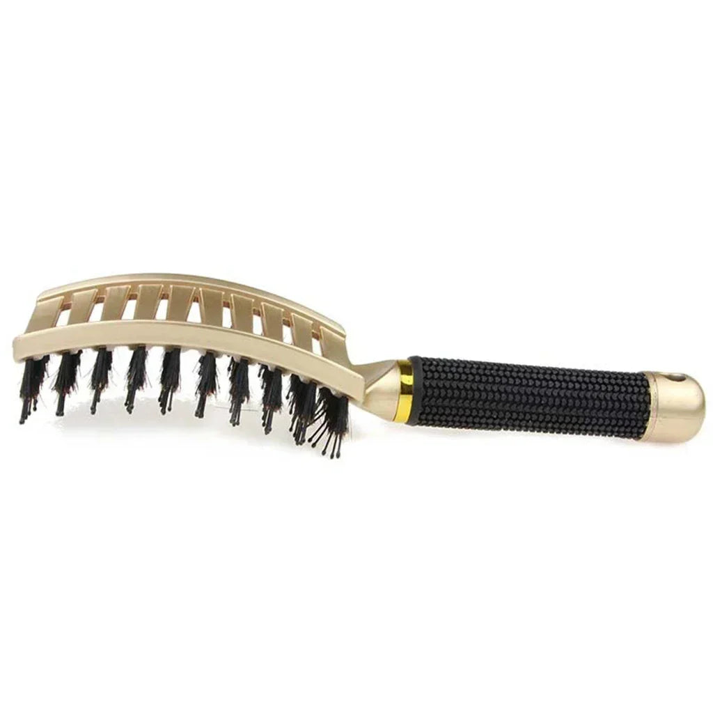 Brosse à cheveux Peigne de massage du cuir chevelu Brosse à cheveux Poil de sanglier Nylon Femmes Humide Bouclé Démêler Brosse à cheveux Salon Coiffure Styling Tool