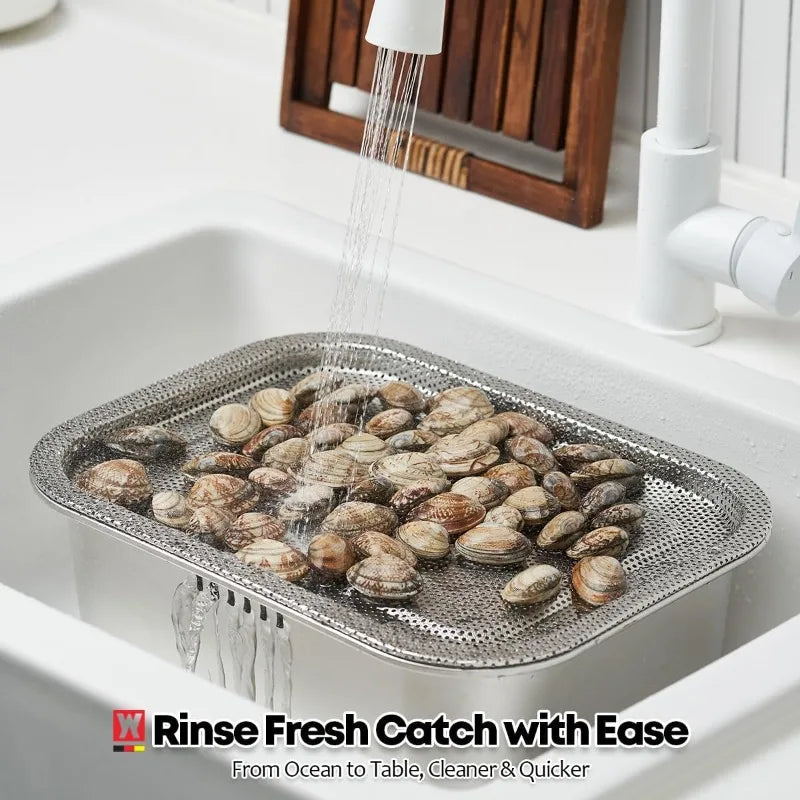 Portable Washing-up Bowl 10L Large Stainless Steel Dishpan, Multipurpose Kitchen Sink Bowl Dish Tub Vegetable Washing Basin