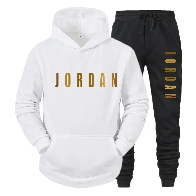 Ensemble 2 pièces de sport imprimé sweat a capuche & pantalon Jordan