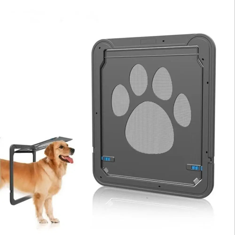 Plastic Pet Lockable Screen Door Magnetic Flap Automatic Lock Dog Flap Door Weatherproof Ventilation Self-Closing Pet Door