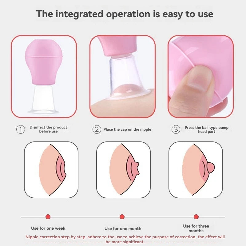 Nipple Sucker Breast Enlarger Pump Puerpera Nipple Correction Inverted Nipple TreatmentRepair Suction Bottle Silicone Tools