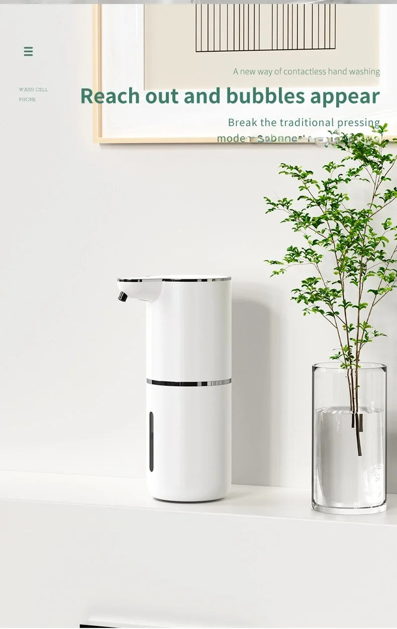 380ML Desktop Wall-Mounted Light Display 4-Levels Adjustable Electric Infrared Automatic Sensor Kitchen Bathroom Soap Dispenser