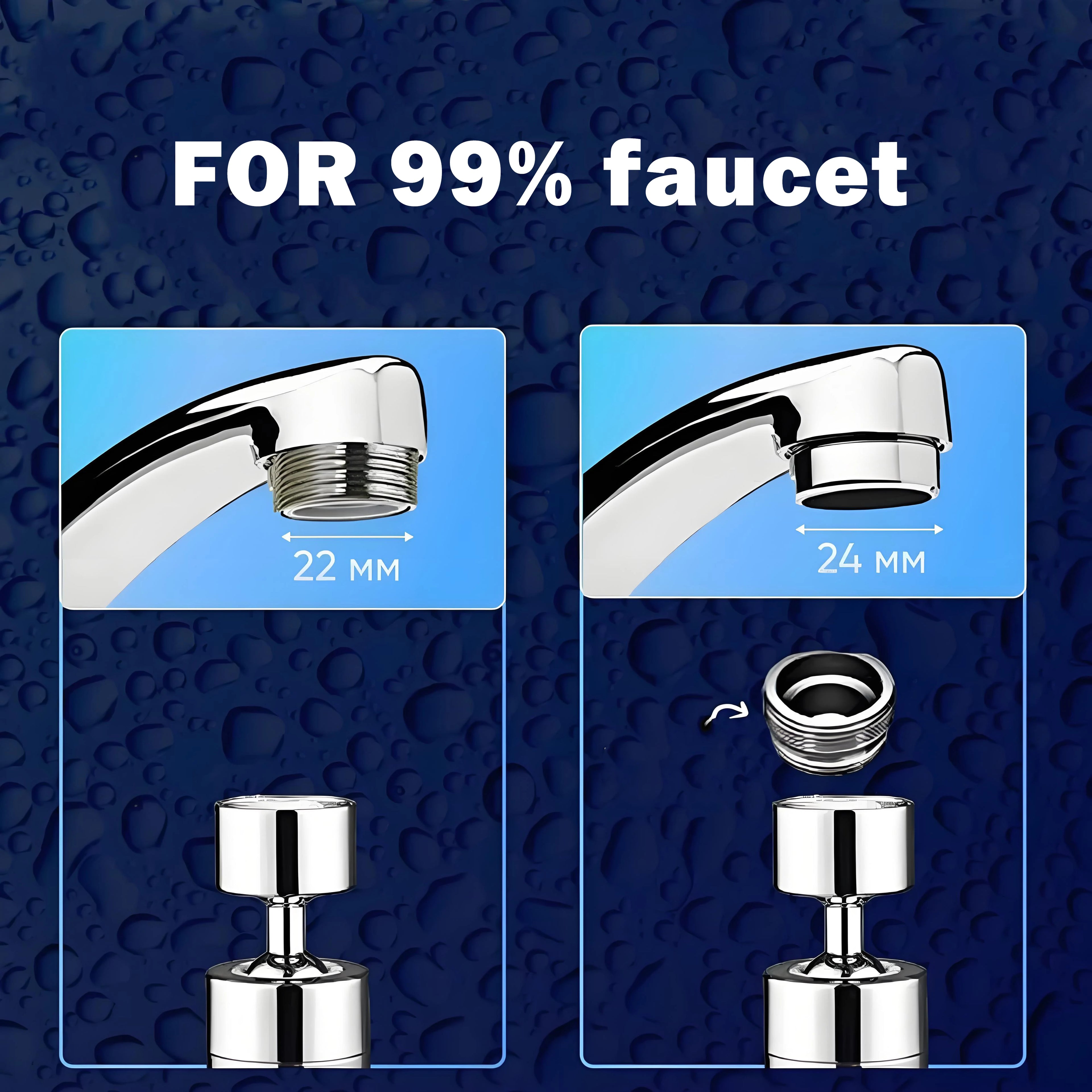 360° Rotary Kitchen Faucet Spray Head Filter washbasin Splash proof Adapter 2 Mode adjustable Kitchen Sink Faucet Aerator