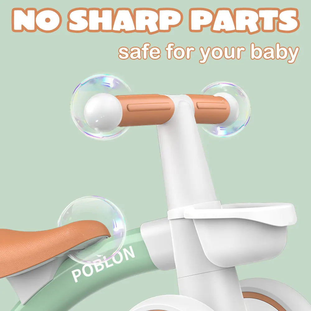 Baby Balance Bike 4 Wheels Bicycle without Pedals First Bike for Children from 1 to 2 Years old 12 to 24 months Outdoor Toy Car