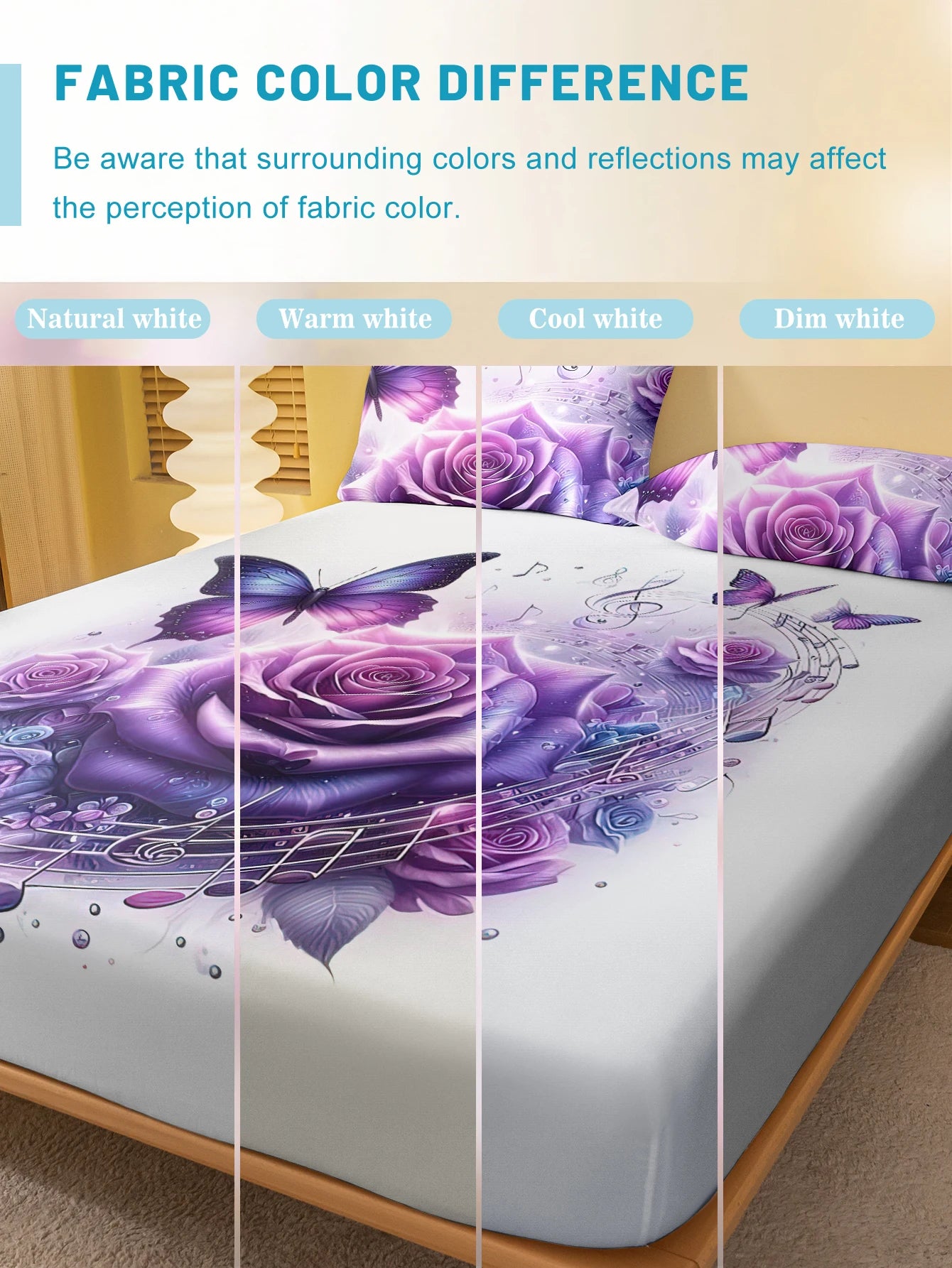 1 Simple modern Plant Flower Purple Rose digital printed frosted Fitted Sheet,bedroom printed bed cover,bedding(No pillowcase)