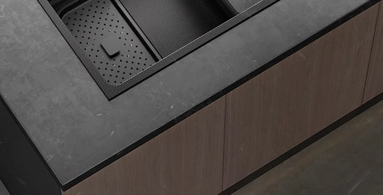 Stainless Steel Gray Kitchen Sink Multifunctional Stain and Scratch Resistant Large Single Slot Household Wash Cuisine Basin