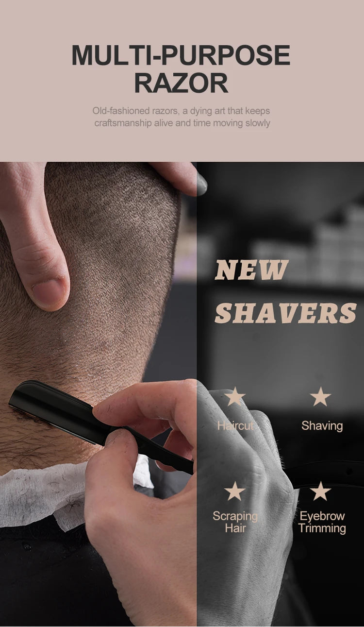 Rasoir à cheveux Pliant Lames remplaçables Couteau de rasage Acier inoxydable