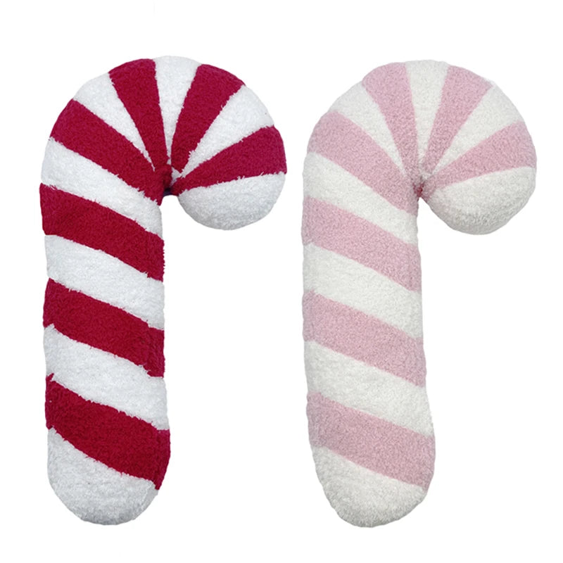 وسائد عيد الميلاد على شكل عصا الحلوى، وسادة عصا وردية، دمية لتزيين عيد الميلاد، وسادة حلوى، مصاصات مخملية، وسادة مصاصات جميلة