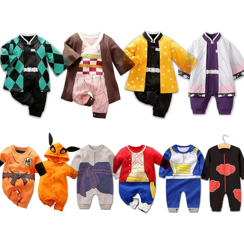 0-18 Months Anime Baby Rompers Newborn Cosplay Costume Infant Cotton Clothes Boys Girls Kids Outfit