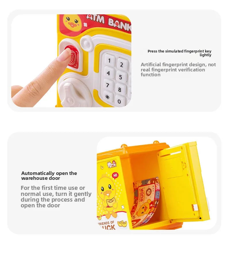 Children's Smart Mini Piggy Bank Voice Fingerprint Password Piggy Bank Boys and Girls Play House Toys