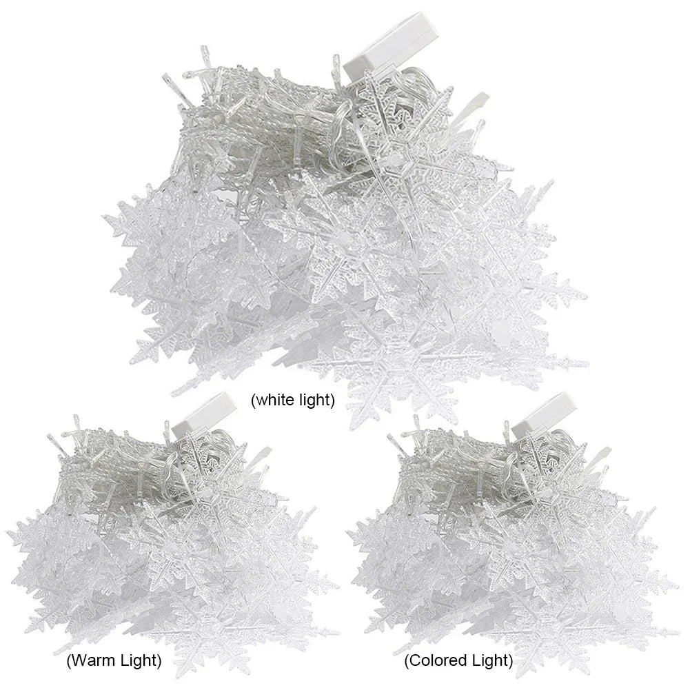 Christmas Snowflake Fairy Lights 4M 96Led Curtain Lights Snowflake String Lights for Halloween Thanksgiving Christmas Decoration