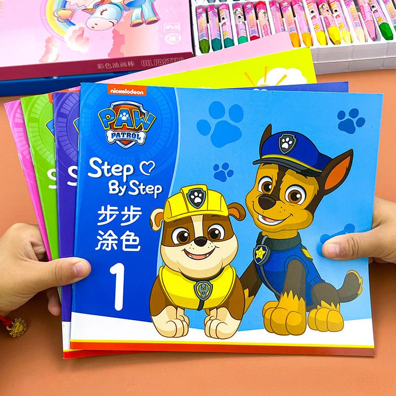 4 Books/set Paw Patrols Coloring Book Cartoon Dog Graffiti Painting Pictures Boy Girls Kill Time Toy Drawing Books Birthday Gift
