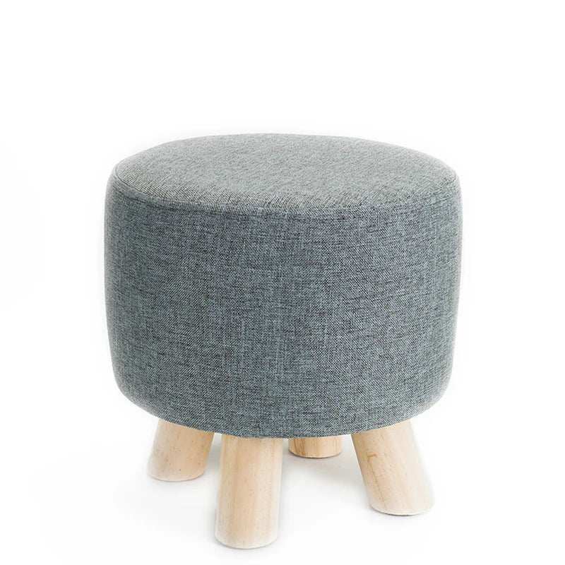 Elastic Footstool Cover Cotton Linen Stretch Sofa Protector Ottoman Slipcover Washable Ottoman Pouffe Foot Rest Stool Covers