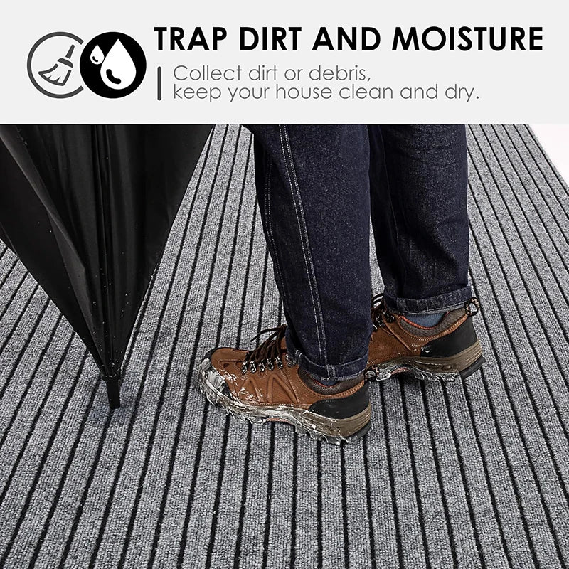 Striped Carpet Solid Color Anti Slip and Waterproof, Easy To Clean, Suitable for Hallway Entrances, Kitchens, Laundry Rooms