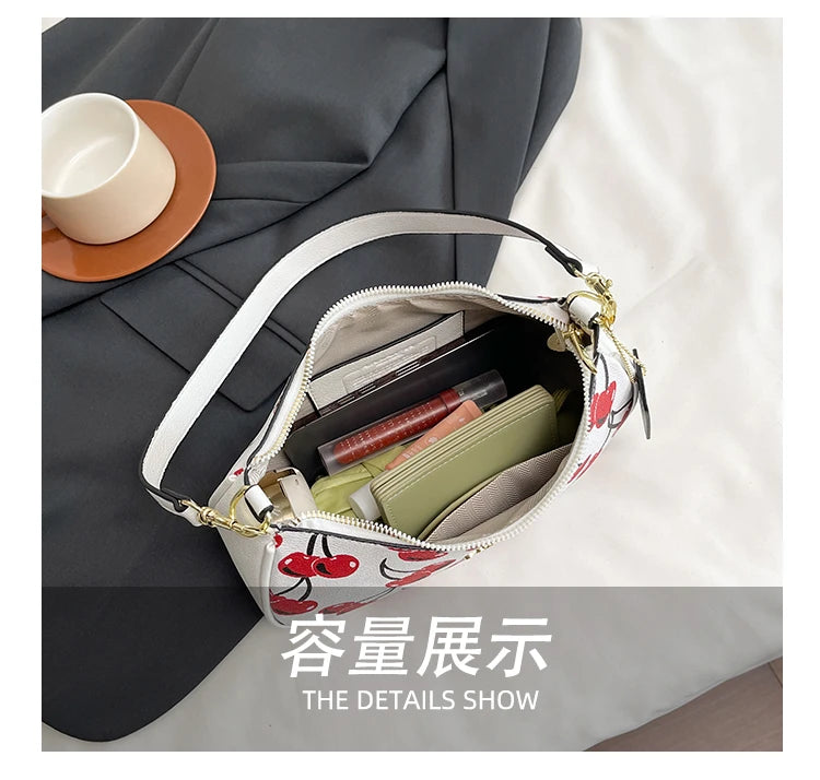 2025 Latest! Modern Vintage Cherry Crossbody - Mahjong - Style Chain Bag, Shoulder/Underarm Design, Women's Light Luxury