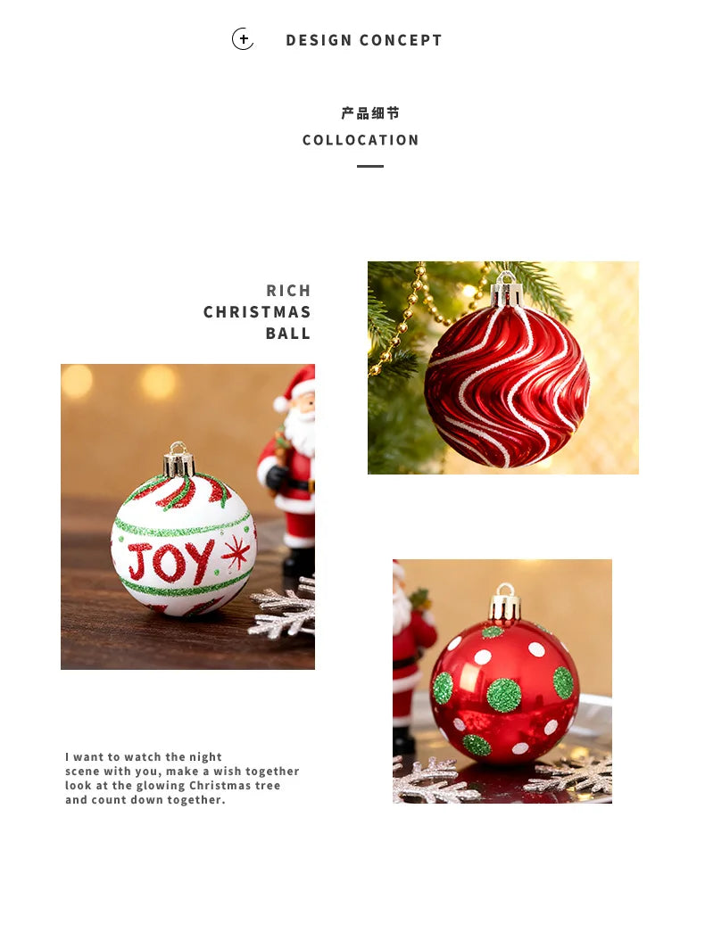 New Hot Christmas Decorations 16-Piece Grinch-Themed Painted Ornament Set Christmas Tree Decorations & Hanging Drop Ornaments