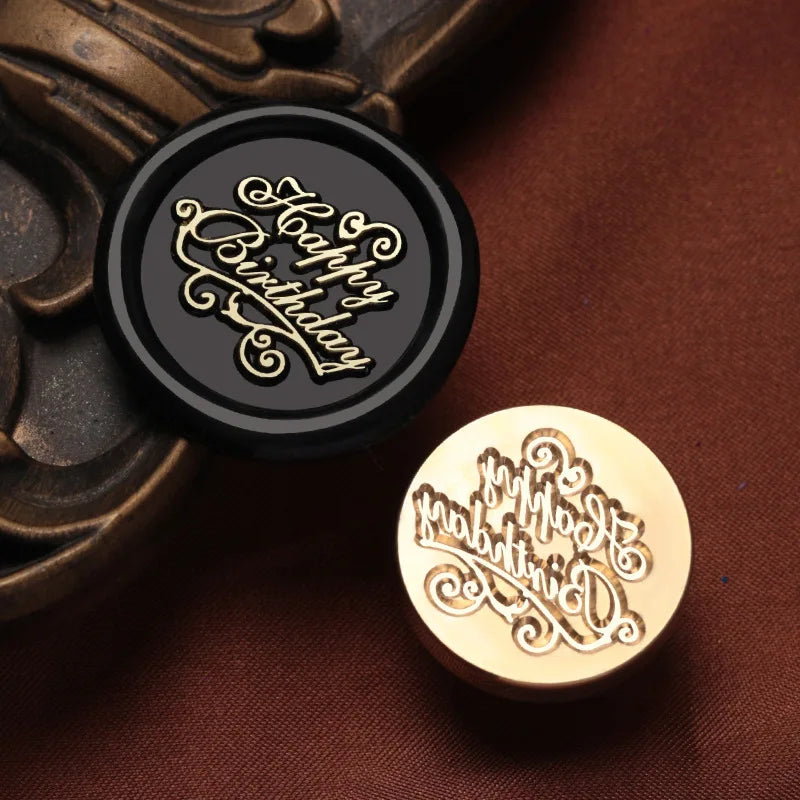 English Blessings Seal Head Wax Stamp Envelope Sealin Greeting Card Gifts Wedding Invitation,Thank You/Good Luck/Best Wishes