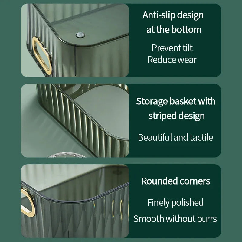 Cosmetics Box Desktop Storage Drawer Stackable Storage Box with Handle Makeup Organizers Basket Poatable Sundries Acrylic Rack