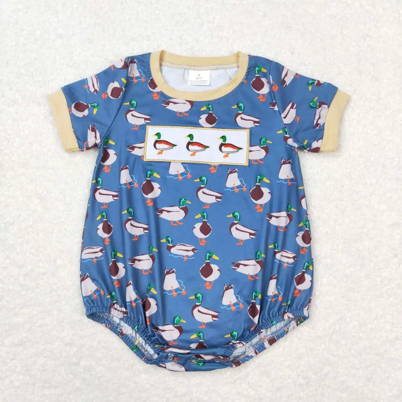 Wholesale Kids Children Short Sleeves Onesie Newborn Toddler Cotton Embroidery Baby Infant Boys Hunting Deer Duck Dog Rompers