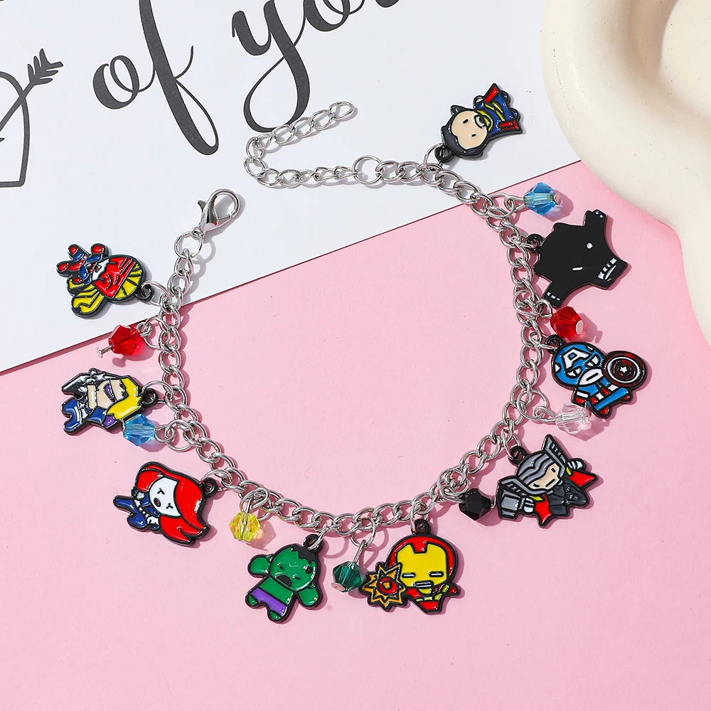 European and American Film Marvel Superhero Series Metal Enamel Pendant Bracelet Gothic Creative Personality Gift