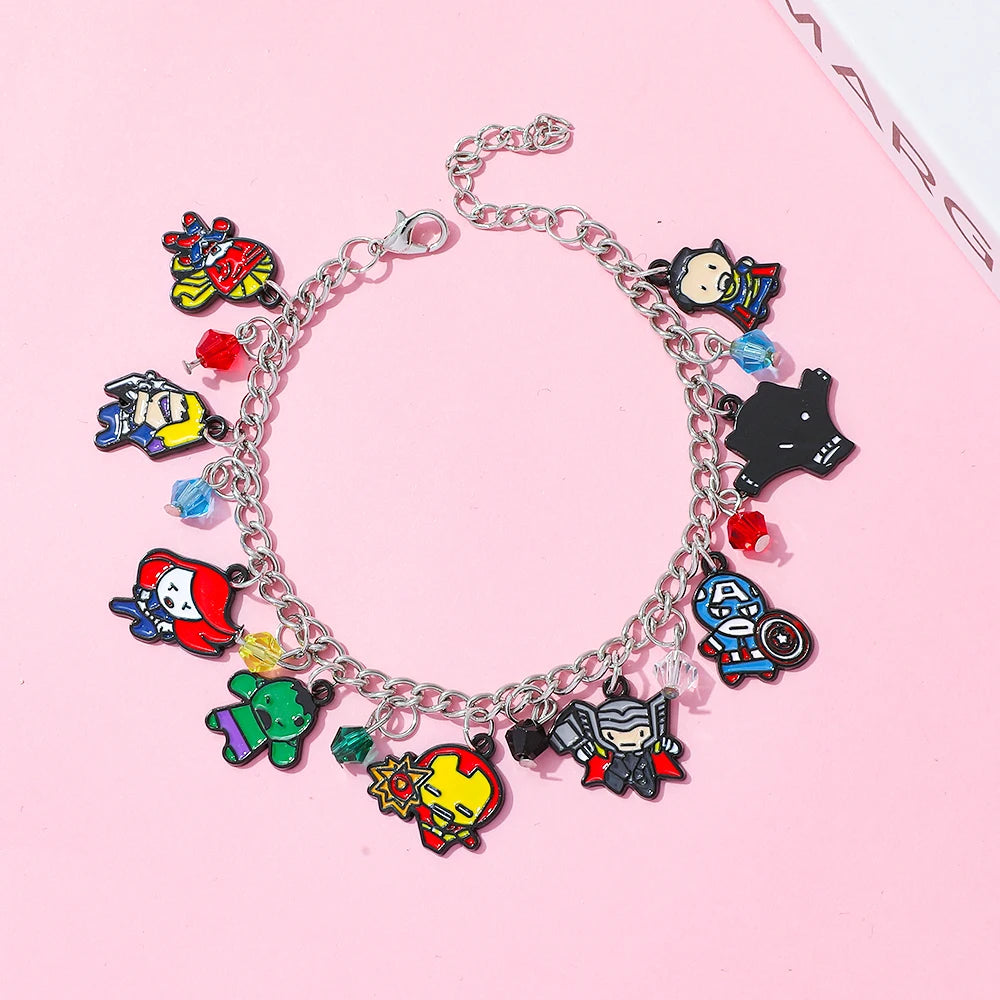 European and American Film Marvel Superhero Series Metal Enamel Pendant Bracelet Gothic Creative Personality Gift