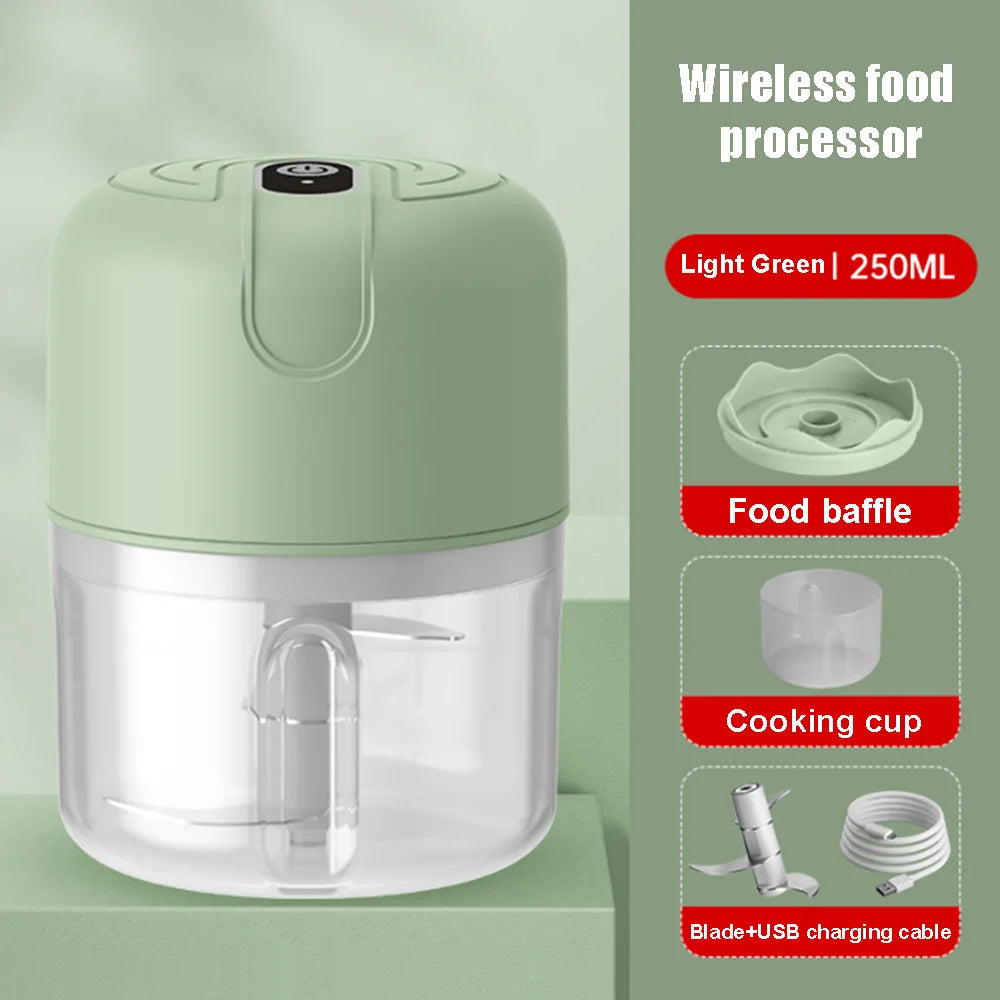 Electric garlic grinder USB garlic puree machine 250ML meat grinder kitchen vegetable grinder food chopper blender