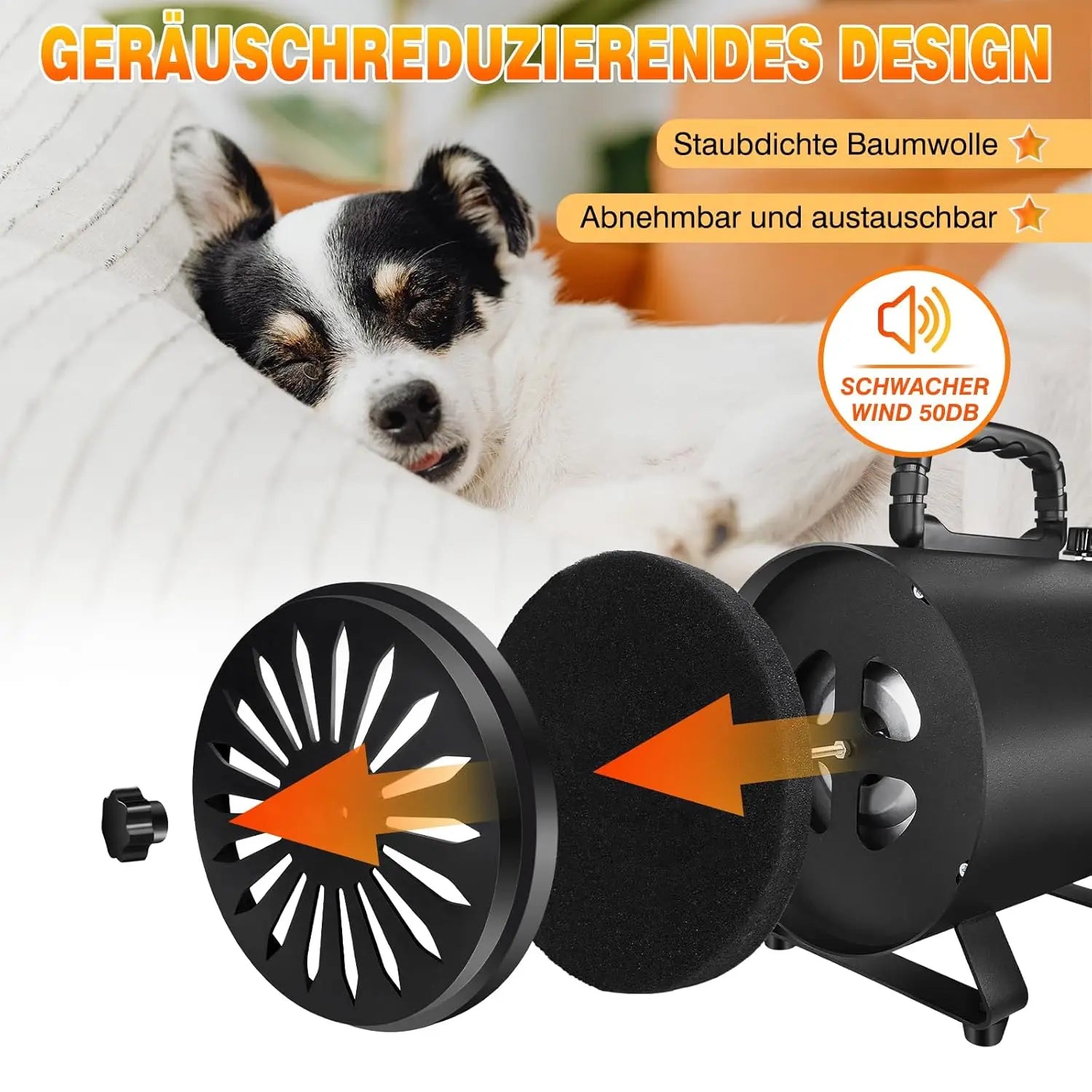 Negative Ion Smart Pet Blower Negative Ion large dog Pet Hair Dog Hair Dryer Blower 3500W with 4 Nozzles Hair Dryer for Pets Pet