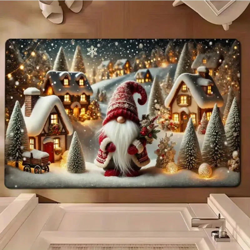 Christmas Gnome Pattern Door Mat Soft Carpet  Living Room Kitchen Bedroom Bathroom Laundry Room Christmas Christmas Home Decor