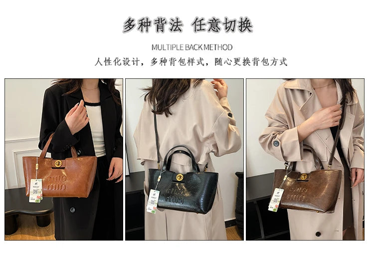 Women's Fashion Leather Crossbody Bag Shoulder Bag Handbag Combo Luxury Brand Classic Elegant Designer Style